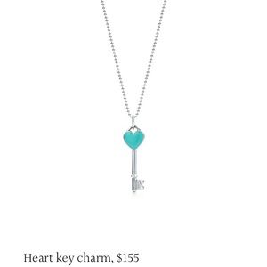 Tiffany Heart Key Charm (perfect condition)